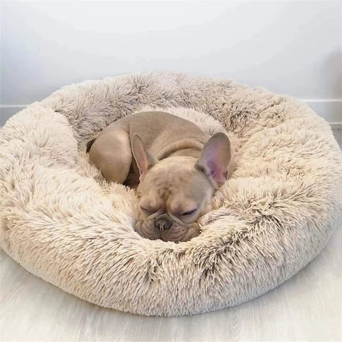 Round Large Dog Bed Winter Warm Plush Dog Bed for Medium Dog House Sleeping Dog Kennel Removable Small Cat Sofa Accessories