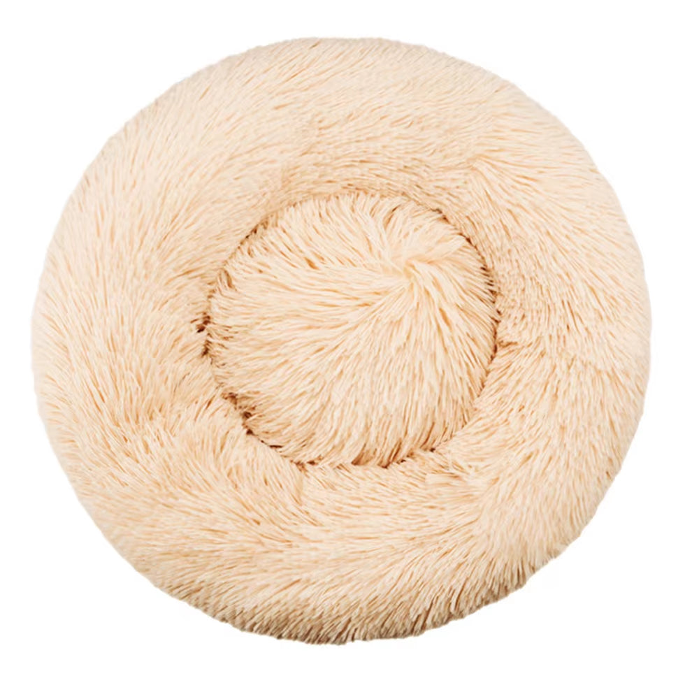 Round Large Dog Bed Winter Warm Plush Dog Bed for Medium Dog House Sleeping Dog Kennel Removable Small Cat Sofa Accessories