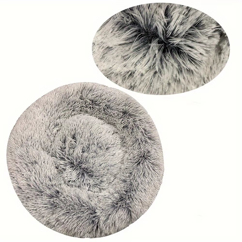 Round Large Dog Bed Winter Warm Plush Dog Bed for Medium Dog House Sleeping Dog Kennel Removable Small Cat Sofa Accessories