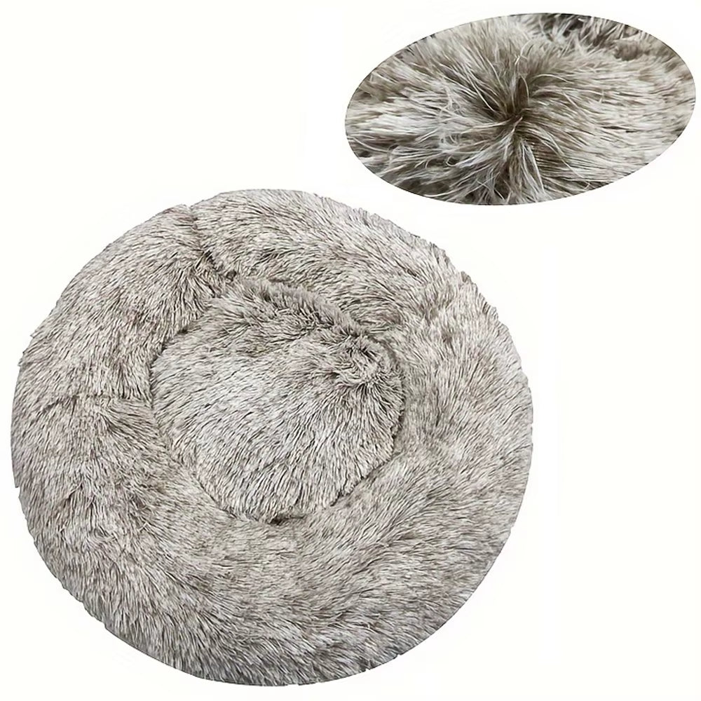 Round Large Dog Bed Winter Warm Plush Dog Bed for Medium Dog House Sleeping Dog Kennel Removable Small Cat Sofa Accessories