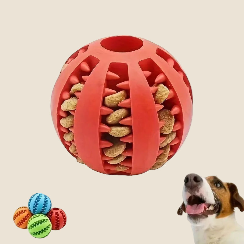 Dog Toy Ball, Nontoxic Bite Resistant Toy Ball for Pet Dogs Puppy Cat, Dog Pet Food Treat Feeder Chew Tooth Cleaning Ball