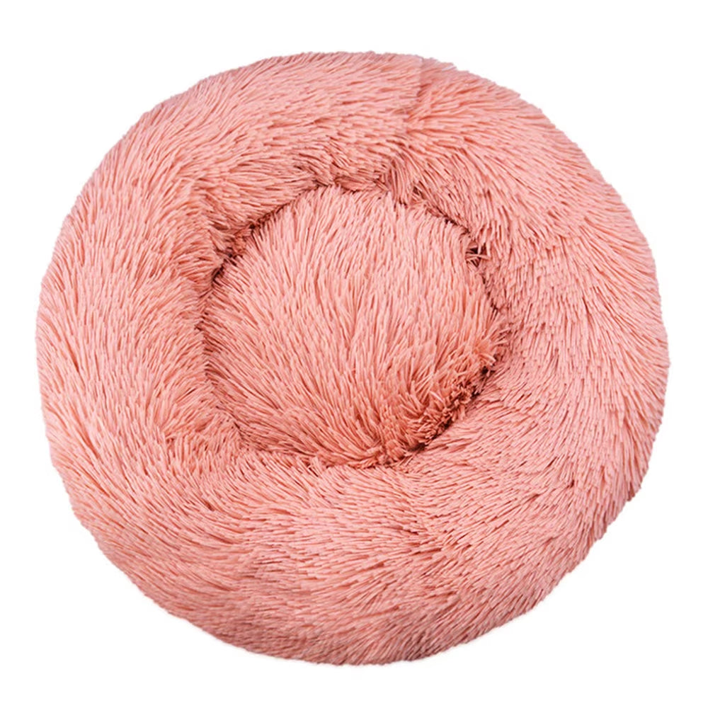 Round Large Dog Bed Winter Warm Plush Dog Bed for Medium Dog House Sleeping Dog Kennel Removable Small Cat Sofa Accessories