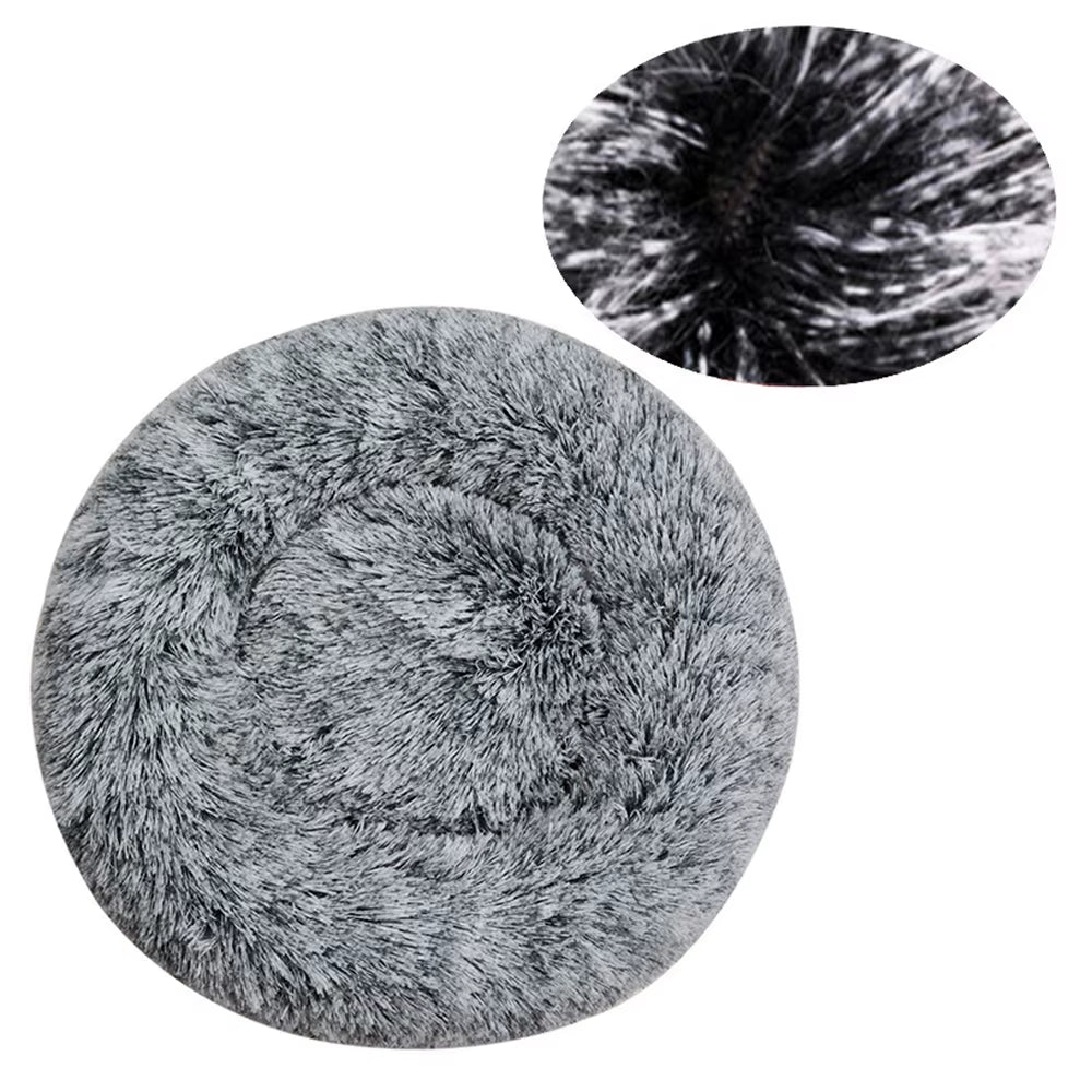 Round Large Dog Bed Winter Warm Plush Dog Bed for Medium Dog House Sleeping Dog Kennel Removable Small Cat Sofa Accessories