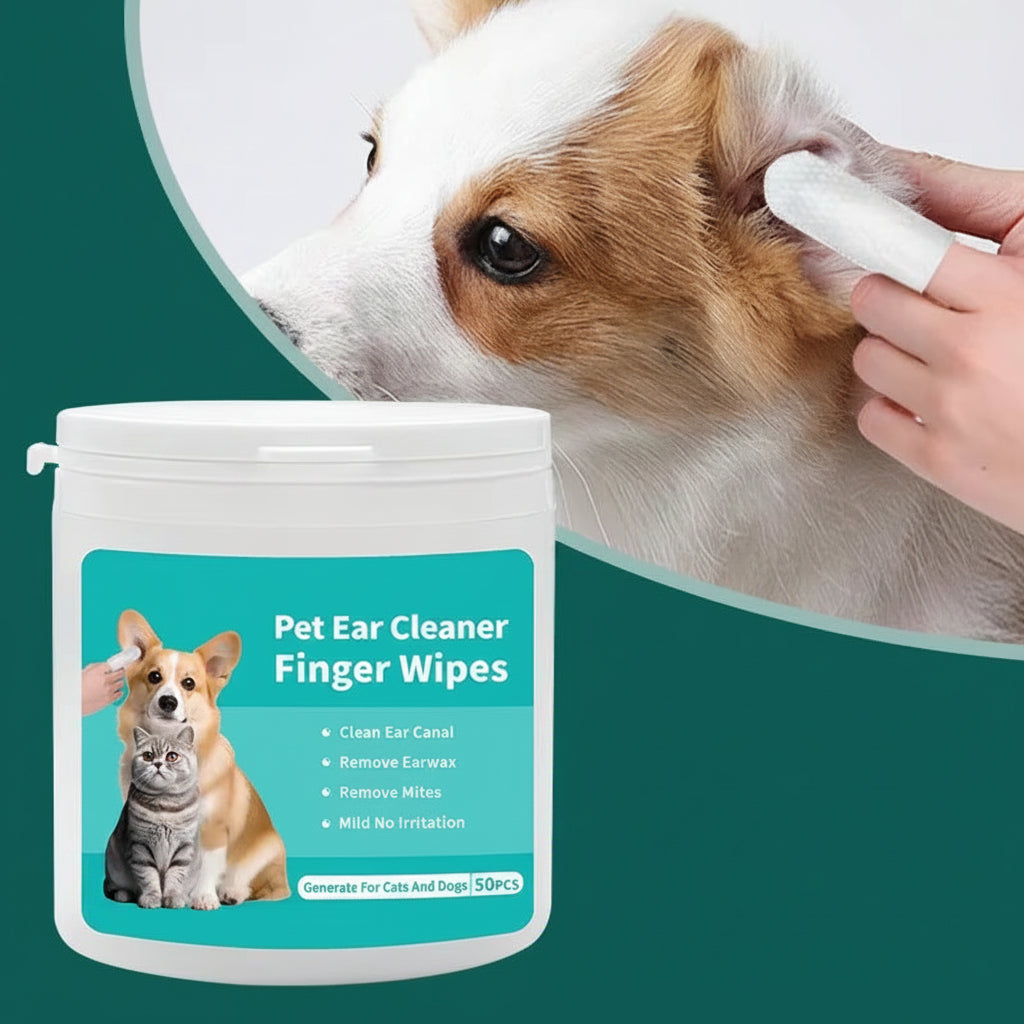 50 PCS Pet Cleaning Products Ear Cleaning Wipes Ear Care Fingertips Ear Mite Removal Cat and Dog Ear Cleaning Pet Products