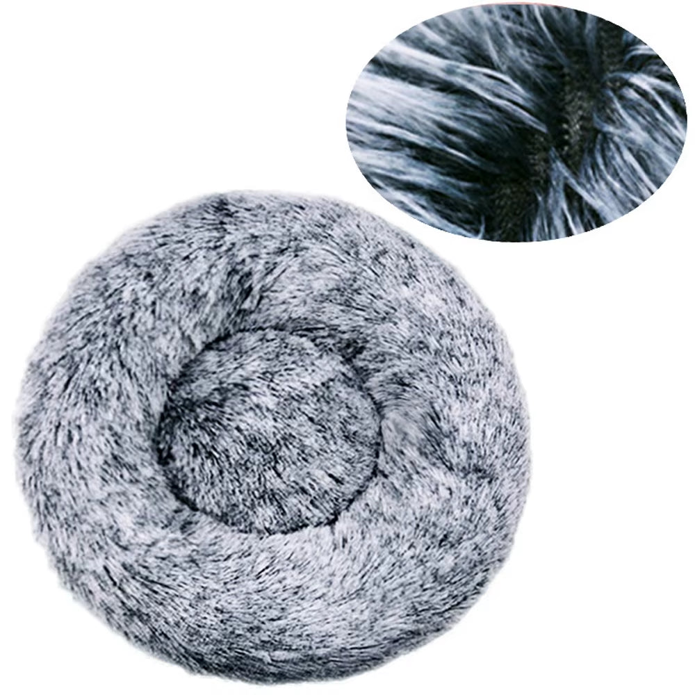 Round Large Dog Bed Winter Warm Plush Dog Bed for Medium Dog House Sleeping Dog Kennel Removable Small Cat Sofa Accessories